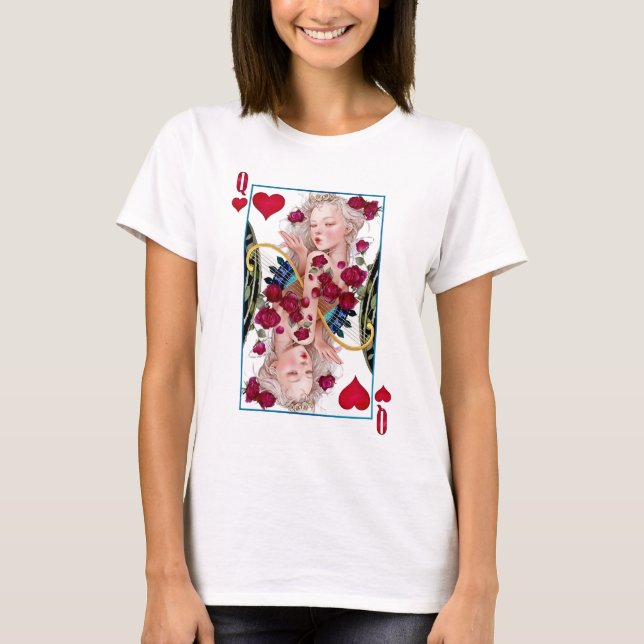 T-shirt Queen of Hearts Surdimensionné Graphisme, Jouer de (Devant)