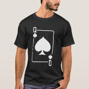 T-shirt Queen of Spades Jouer Carte Halloween Costume Dar