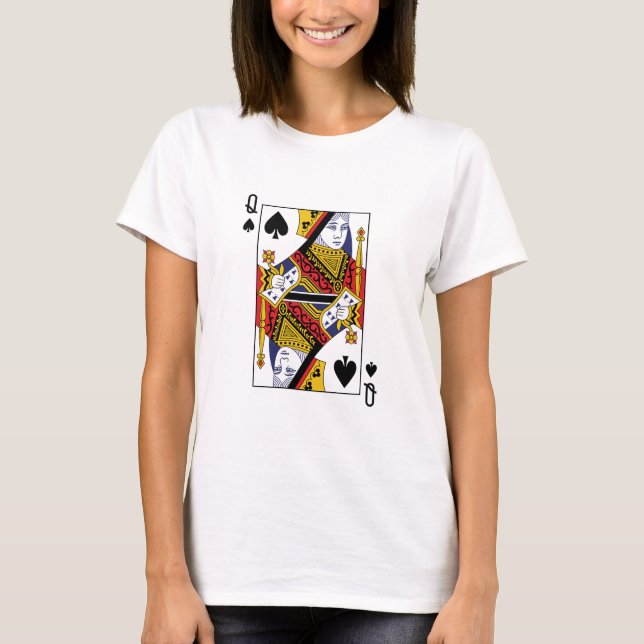 T-shirt Queen of Spades Poker Casino Carte de jeu (Devant)