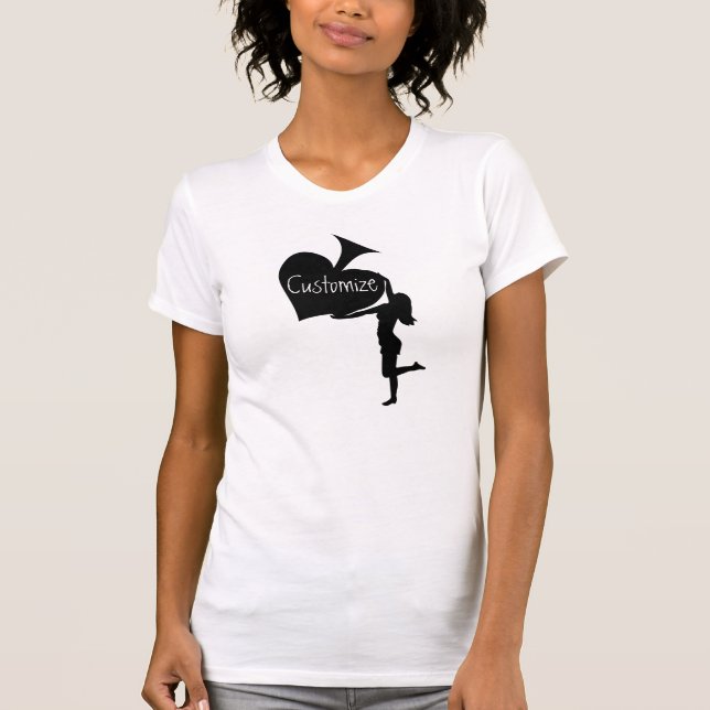 T-shirt Queen of Spades tenant un tonnerre d'As noir (Devant)