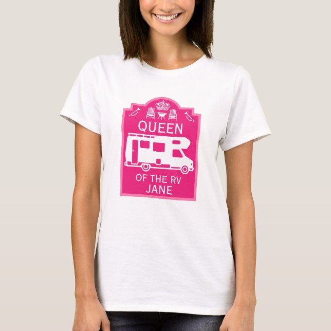 T-shirt Queen Of The Camper RV (Devant)