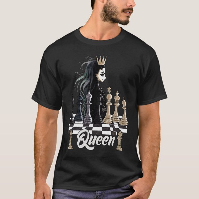 T-shirt Queen of the Chessboard Rule in Style  Female Ches (Devant)