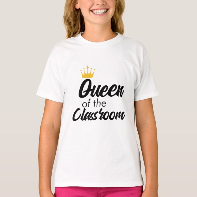 T-shirt Queen Of The Classroom Cool Retour À La Citation D (Devant)