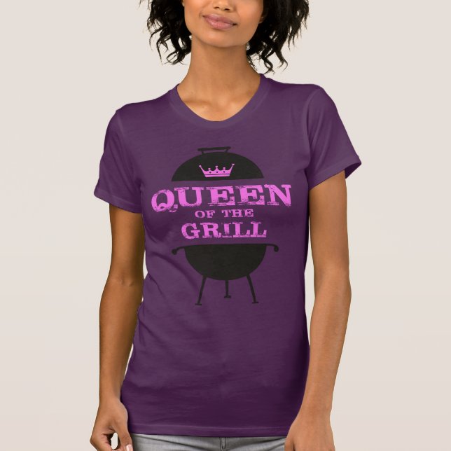 T-shirt Queen Of The Grill, Couronne Rose (Devant)