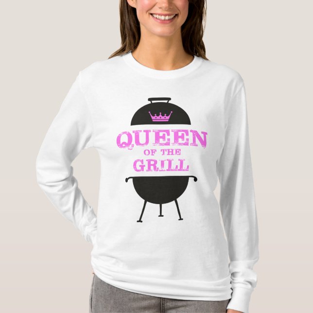 T-shirt Queen Of The Grill, Couronne Rose (Devant)