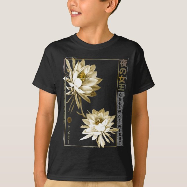 T-shirt Queen Of The Night Moonflower Ephyllum Japanese Fl (Devant)