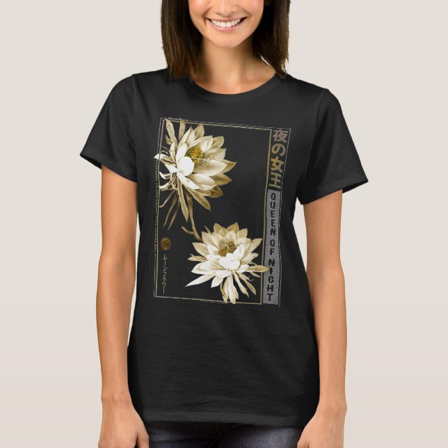 T-shirt Queen Of The Night Moonflower Ephyllum Japanese Fl (Devant)