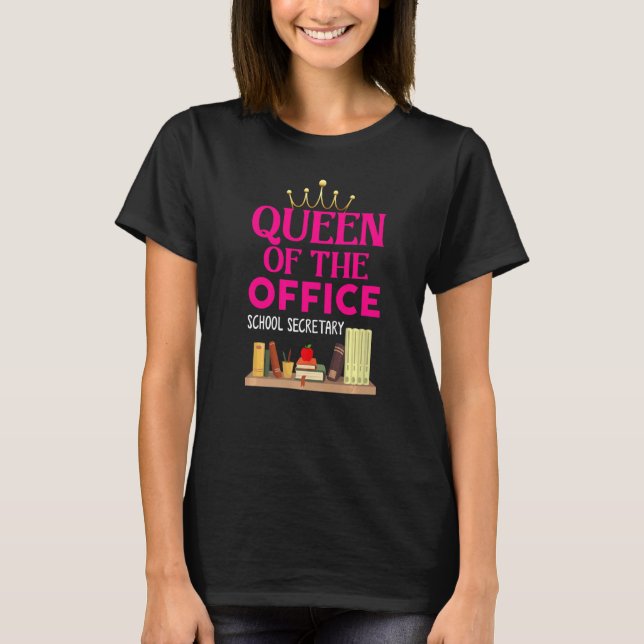 T-shirt Queen Of The Office School Secrétaire For Women (Devant)