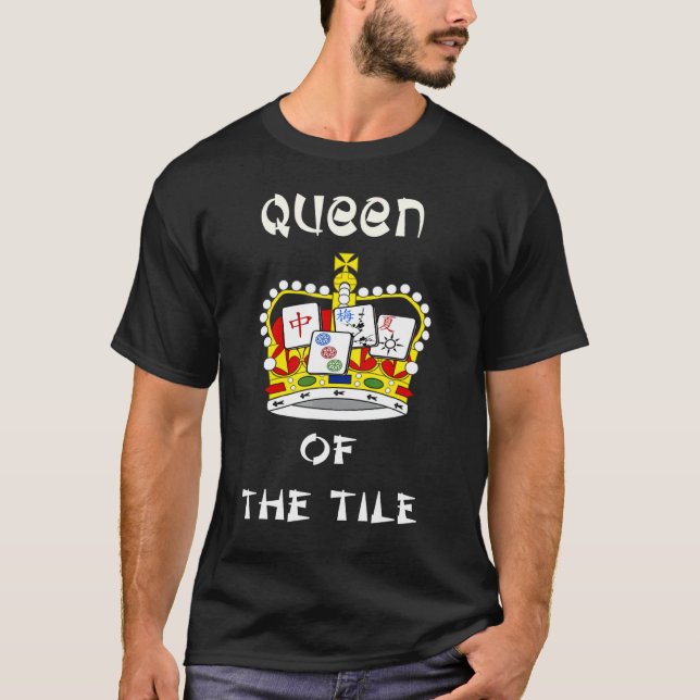 T-shirt Queen Of The Tile Fun Jeu Jouer Mahjongg 1 (Devant)