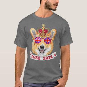 T-shirt Queen Platinum Jubilee Tshirt, reines Royal Corgi 