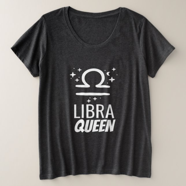 T-shirt Queen Plus-Size de la Libra féminine (Design devant)