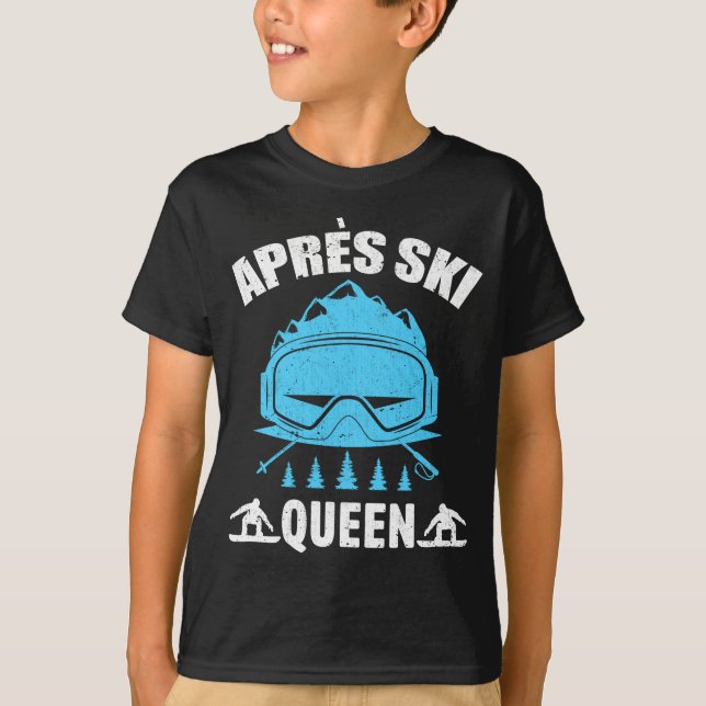 T-shirt Queen Skiing Snowboard Winter Sports Apres Ski (Devant)