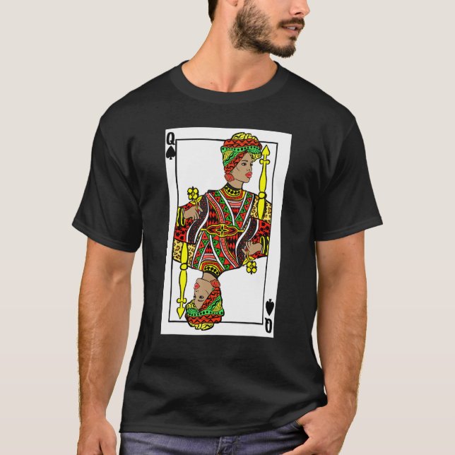 T-shirt Queen Spades Carte Africaine Américaine Black Hist (Devant)