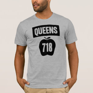 T-shirt Queens 718 coupé de grands Apple et bannière, 1