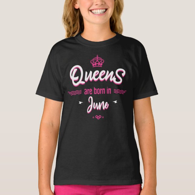 T-shirt Queens are born in june (Devant)
