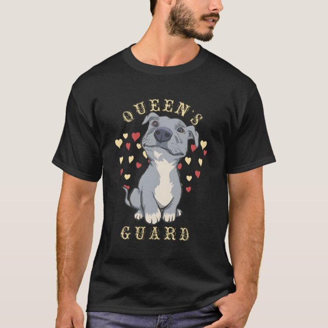 T-shirt Queens Guard Pitbull Chien cadeau (Devant)