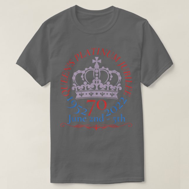 T-shirt Queen's jubilee 2022 tshirt,Queen platinum decorat (Design devant)