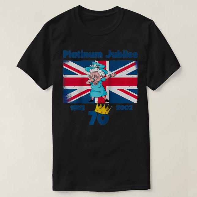 T-shirt Queen's Platinum Jubilee 2022 70 British Monarch Q (Design devant)