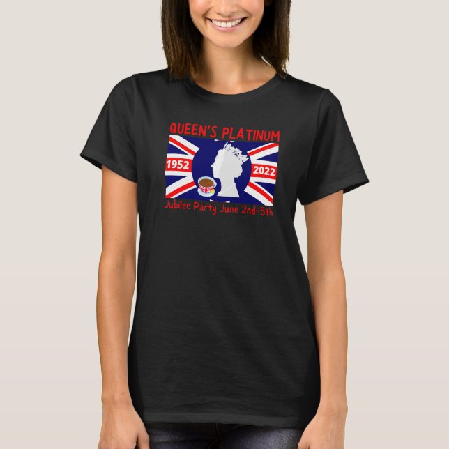 T-shirt Queens Platinum Jubilee Queen Jubilee Tea Coffee (Devant)