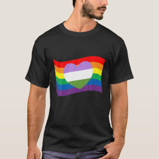 T-shirt Queer Heart LGBTQ Gay Rights Fière Fierté Arc-en-c