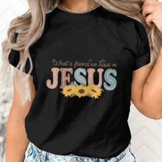 T-shirt Quel ami nous avons en Jésus-Tournesol Graphique