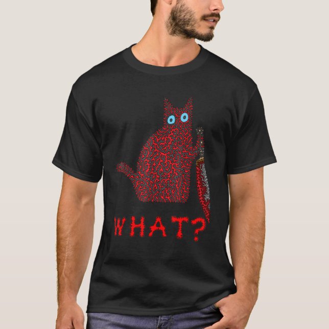 T-shirt Quel chat avec un couteau (Devant)