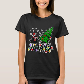 T-shirt Quel chat noir Poussant Pine Tree Chat