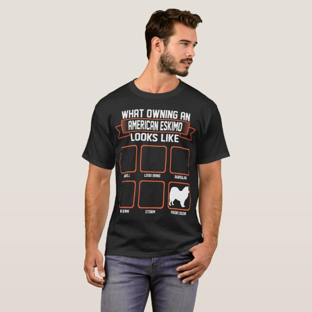T-shirt Quel chien esquimau américain de possession (Devant entier)