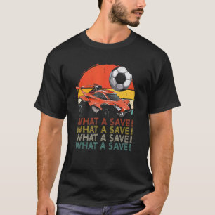 T-shirt Quel Économisez Vintage Retro Rocket Soccer Car
