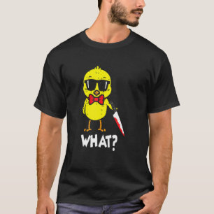 T-shirt Quel Enfant Jaune Meurtrier Tenant Un Couteau Sang