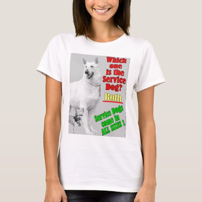 T-shirt Quel est-ce qu'est le chien de service ? (Devant)