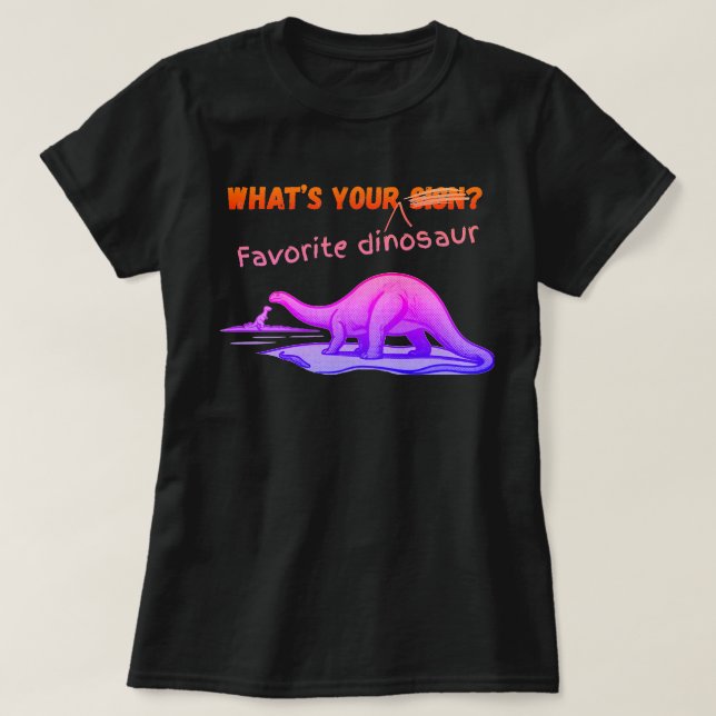 T-shirt Quel est votre DINOSAURE préféré (Design devant)