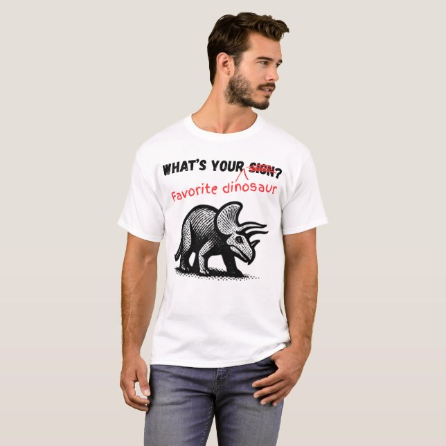 T-shirt Quel est votre DINOSAURE préféré (Devant entier)