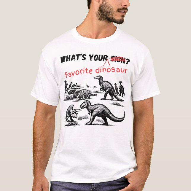 T-shirt Quel est votre DINOSAURE préféré (Devant)