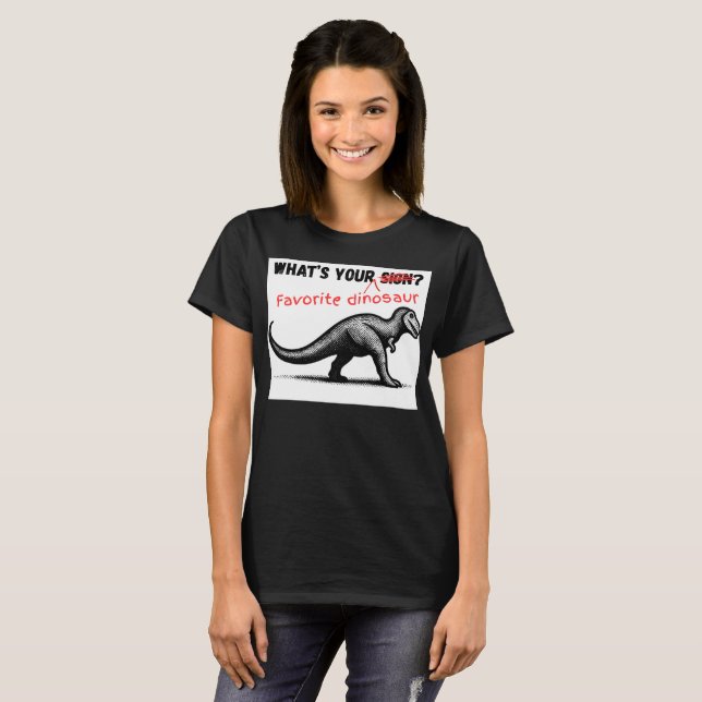 T-shirt Quel est votre DINOSAURE préféré (Devant entier)