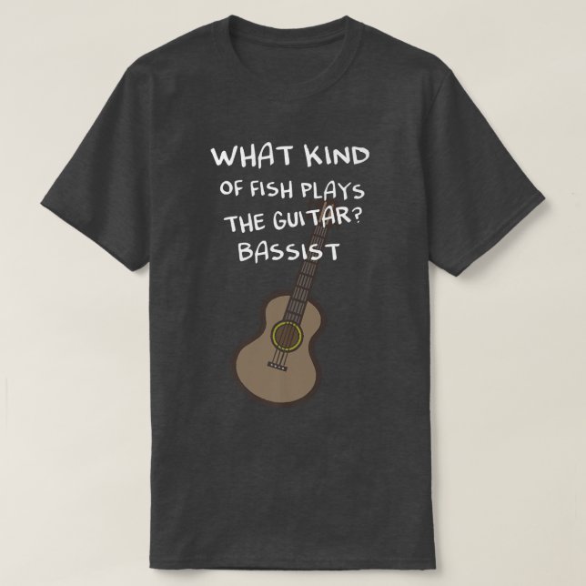 T-shirt Quel genre de poisson joue la guitare Bhelp Premiu (Design devant)