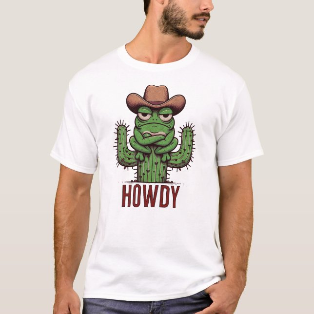 T-shirt Quel partenaire ! Amusant cowboy à la grenouille à (Devant)