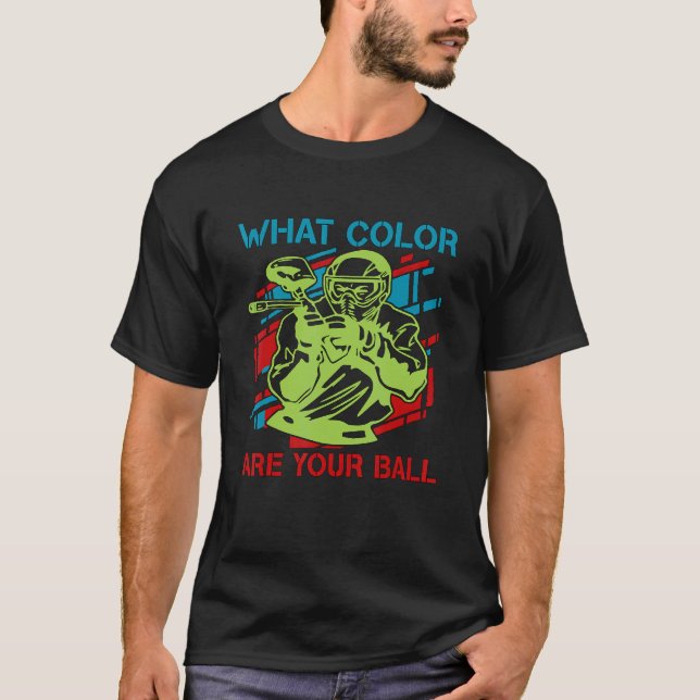 T-shirt Quelle couleur votre balle Airsoft Paintballer Spo (Devant)