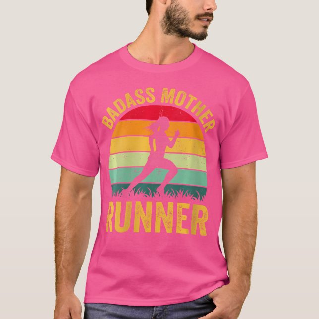 T-shirt Quelle coureuse mère badass je cours (Devant)