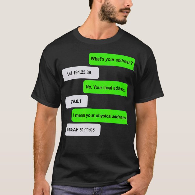T-shirt Quelle est votre adresse Funny Networking Ordinate (Devant)