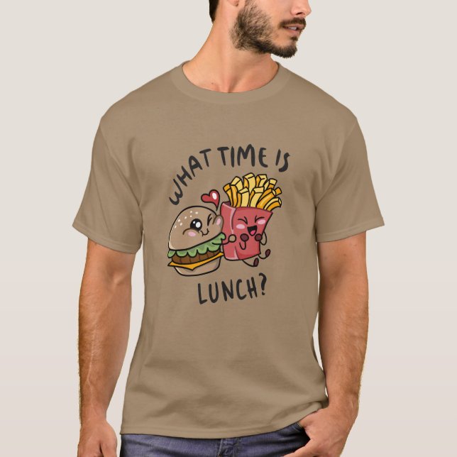 T-shirt Quelle heure est le déjeuner (Devant)