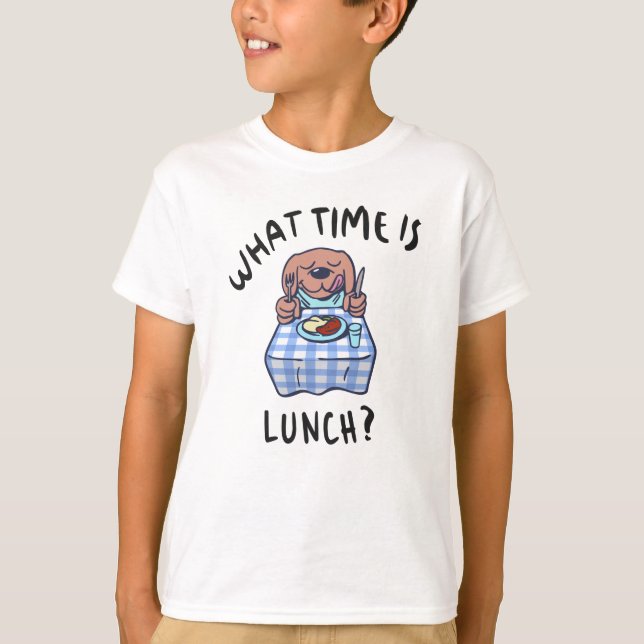 T-shirt Quelle heure est le déjeuner (Devant)