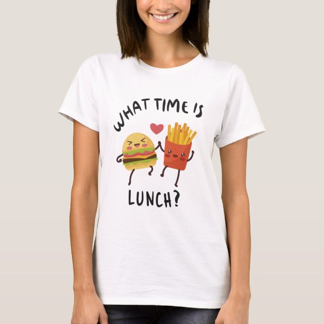 T-shirt Quelle heure est le déjeuner (Devant)