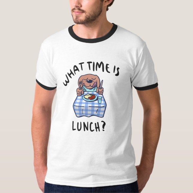 T-shirt Quelle heure est le déjeuner (Devant)