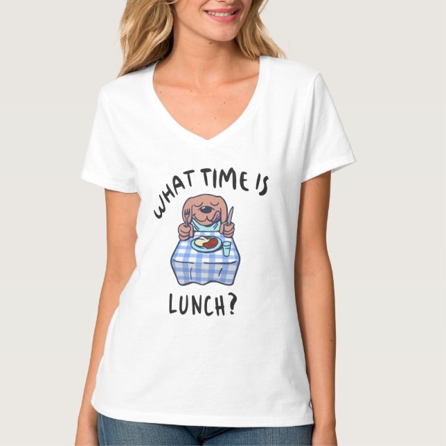 T-shirt Quelle heure est le déjeuner (Devant)