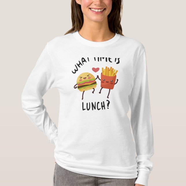 T-shirt Quelle heure est le déjeuner (Devant)