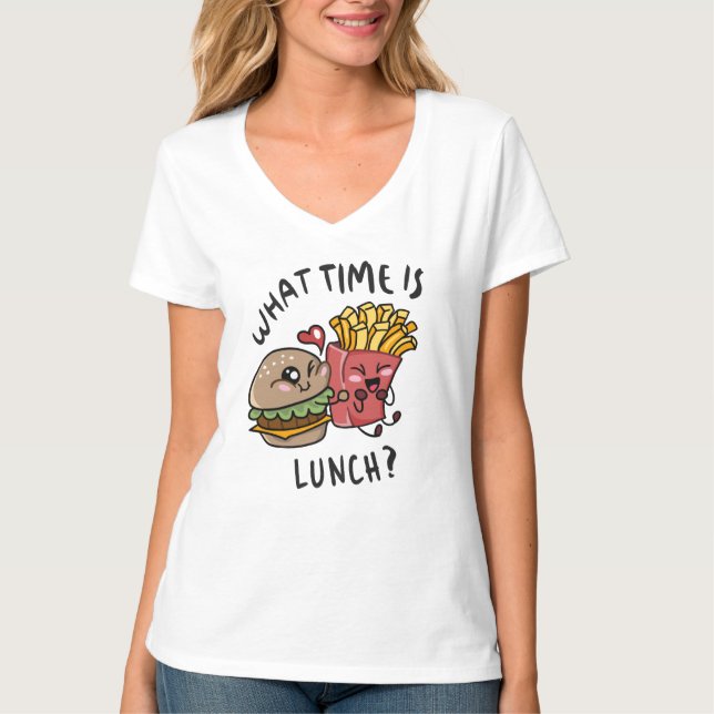 T-shirt Quelle heure est le déjeuner (Devant)