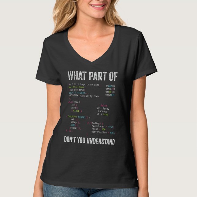 T-shirt Quelle partie de ne pas comprendre l'informatique (Devant)