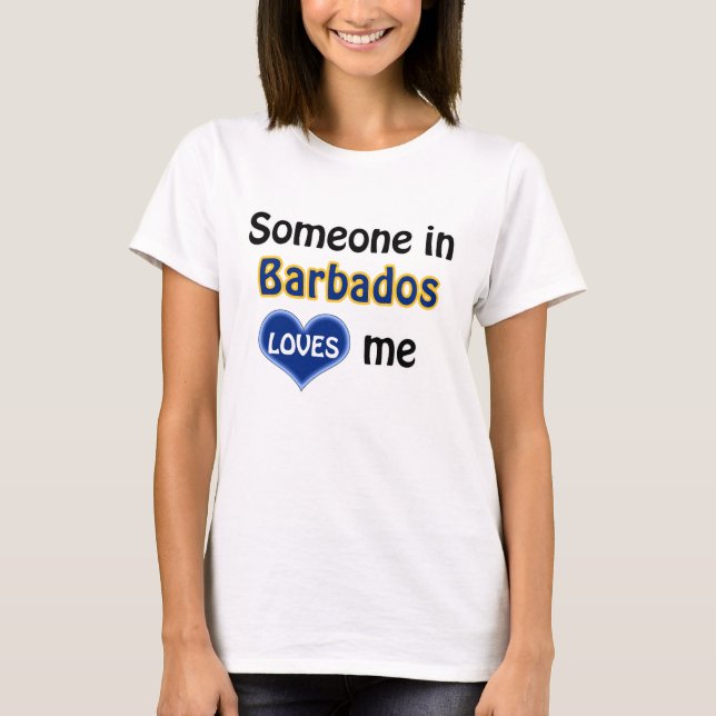 T-shirt Quelqu'un à la Barbade m'aime (Devant)
