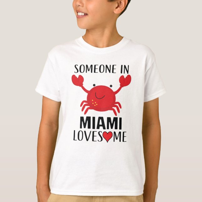 T-shirt Quelqu'un à Miami m'aime (Devant)